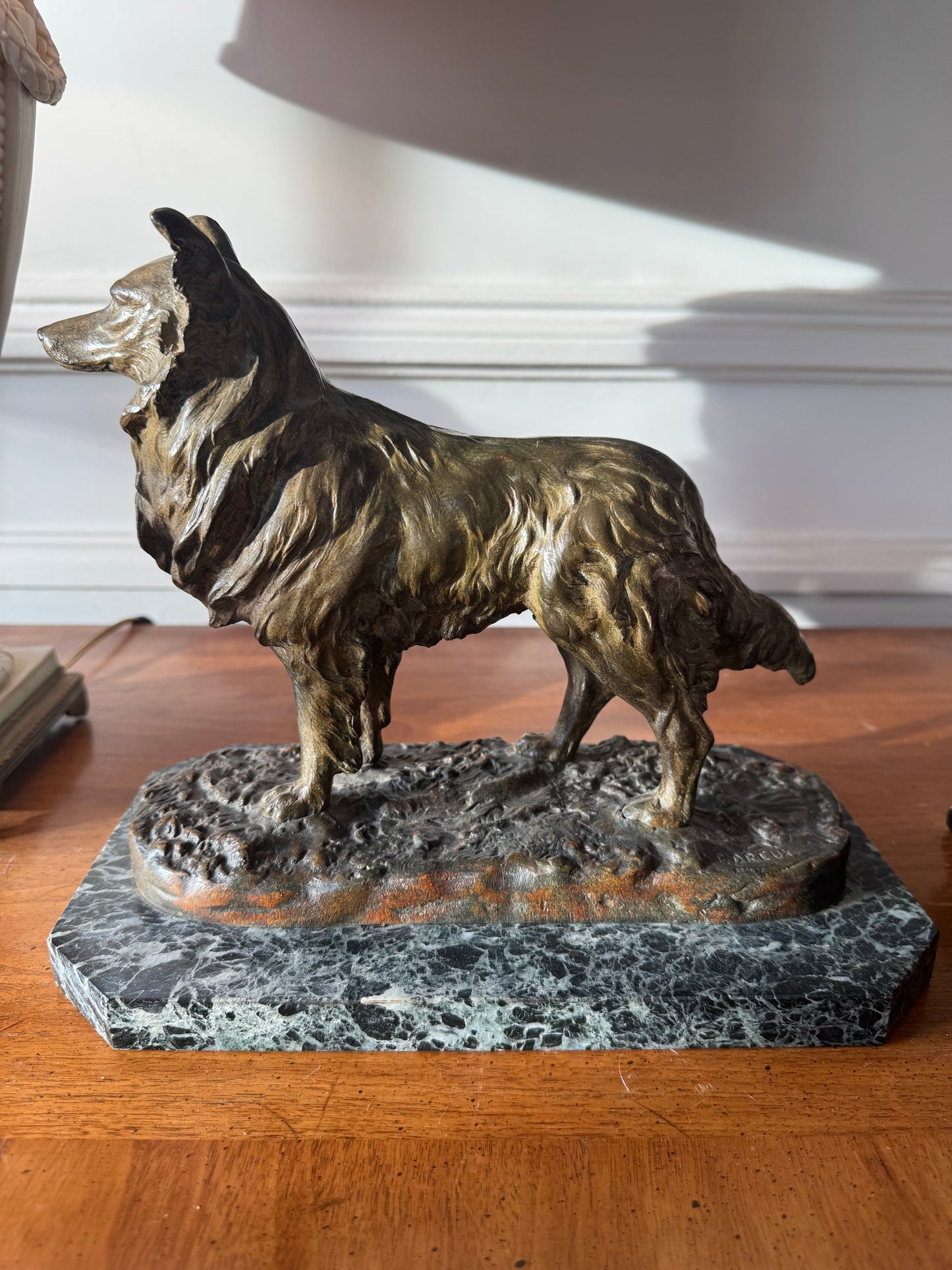 Antique French Bronze of a Collie