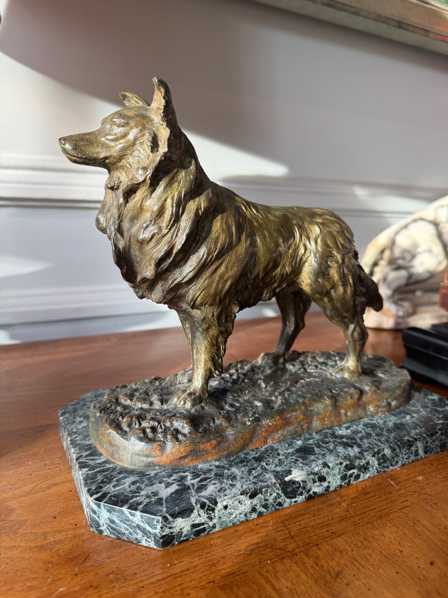 Antique French Bronze of a Collie
