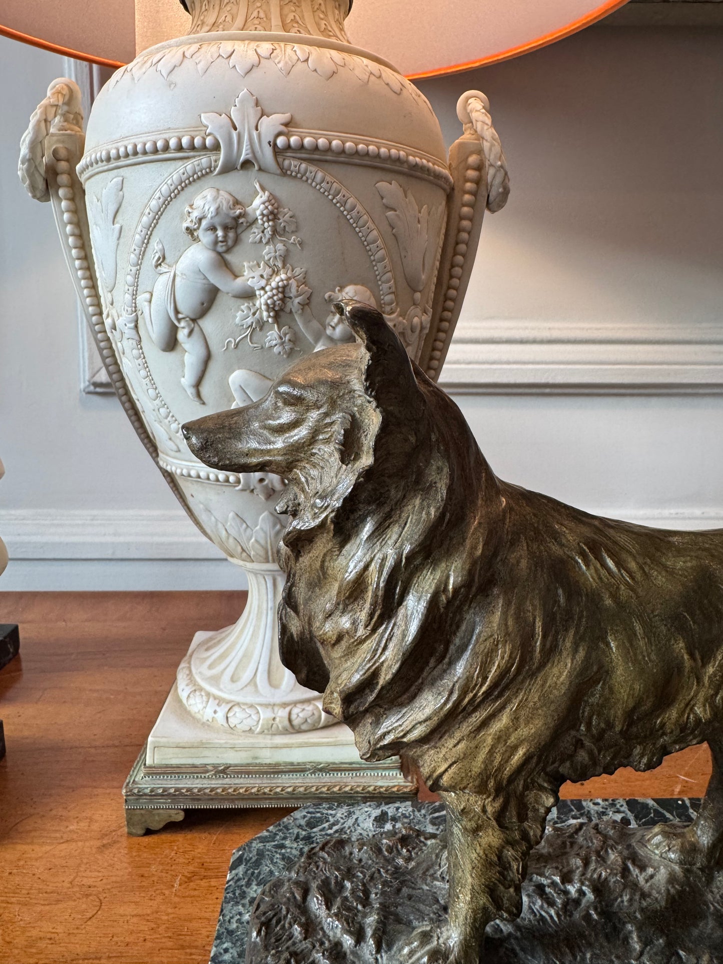 Antique French Bronze of a Collie