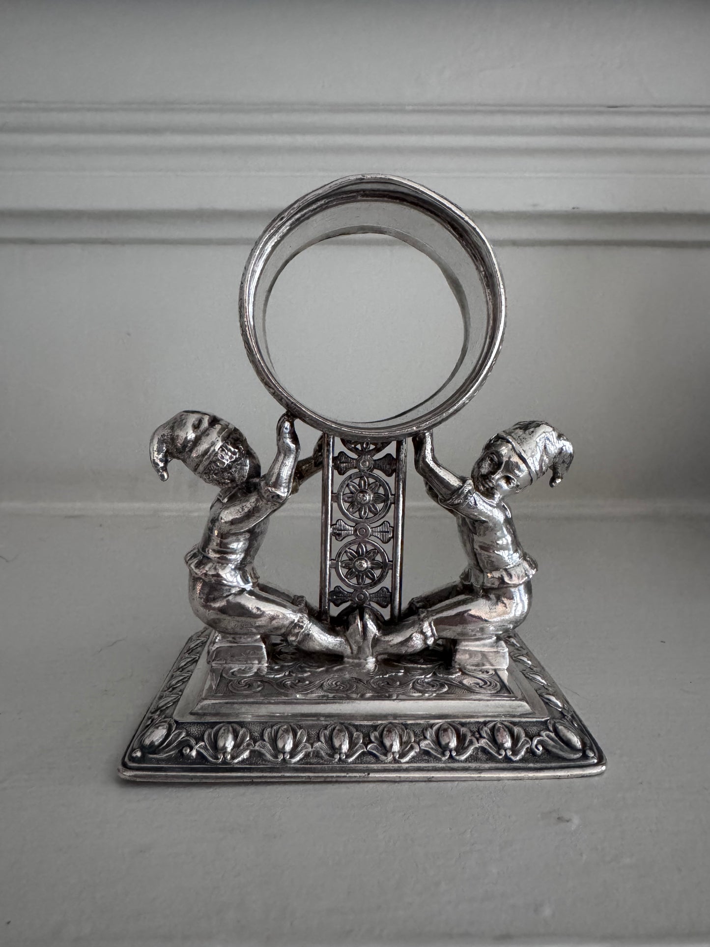 Christmas Elves - A Legacy Silver Plate Napkin Ring