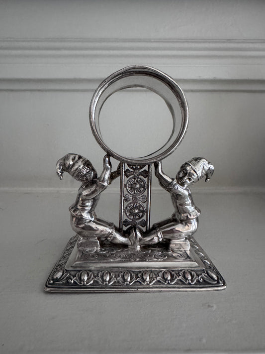 Christmas Elves - A Legacy Silver Plate Napkin Ring