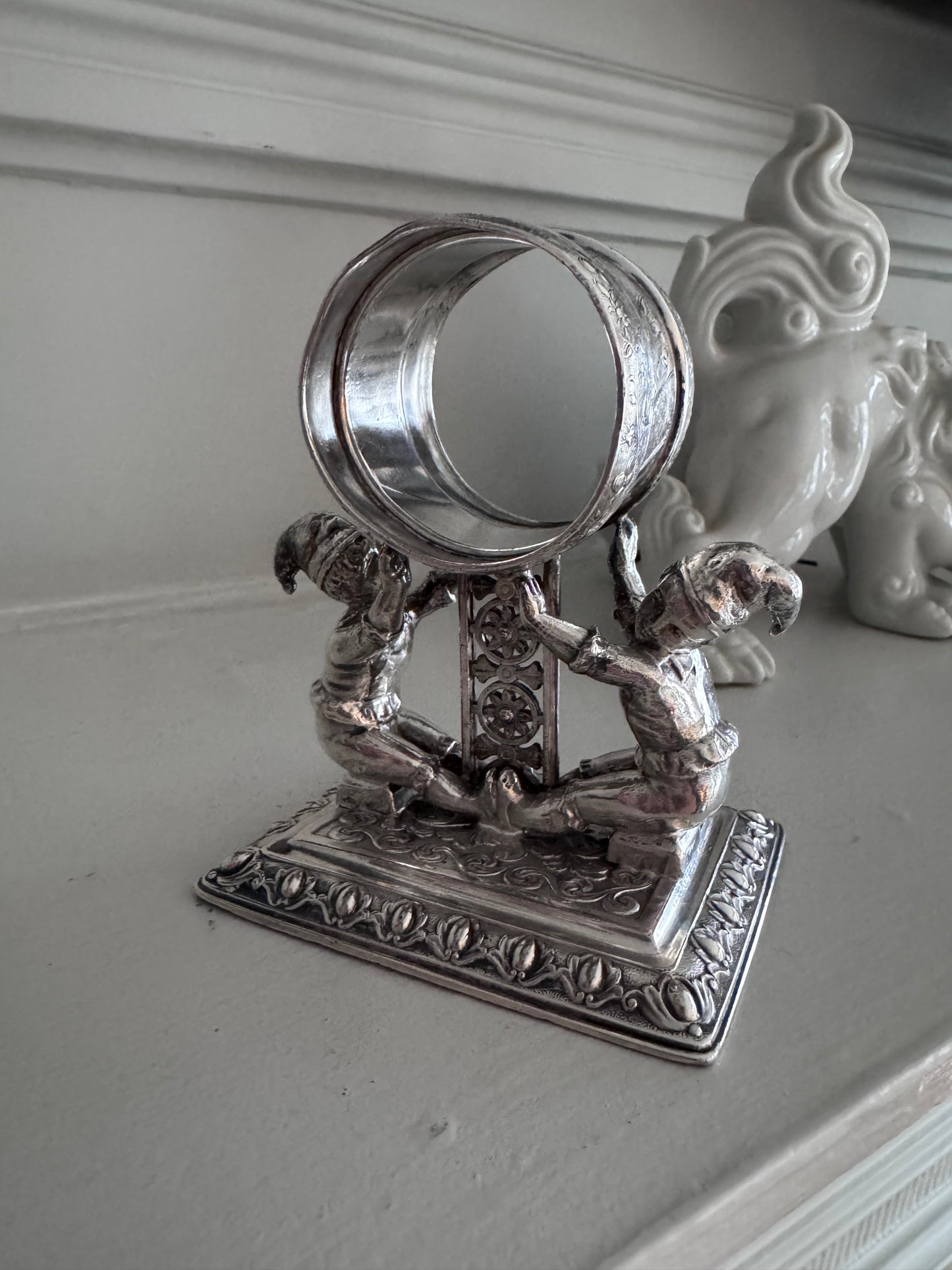 Christmas Elves - A Legacy Silver Plate Napkin Ring