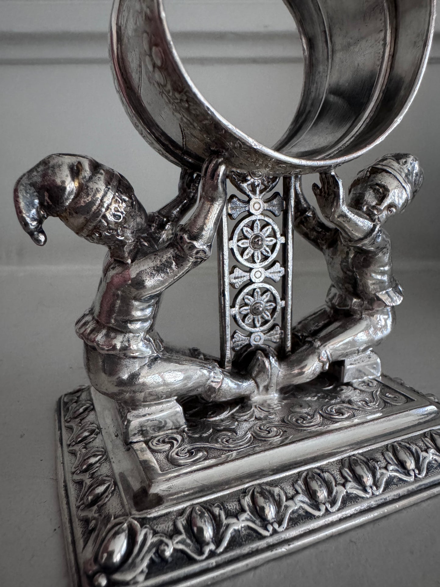 Christmas Elves - A Legacy Silver Plate Napkin Ring