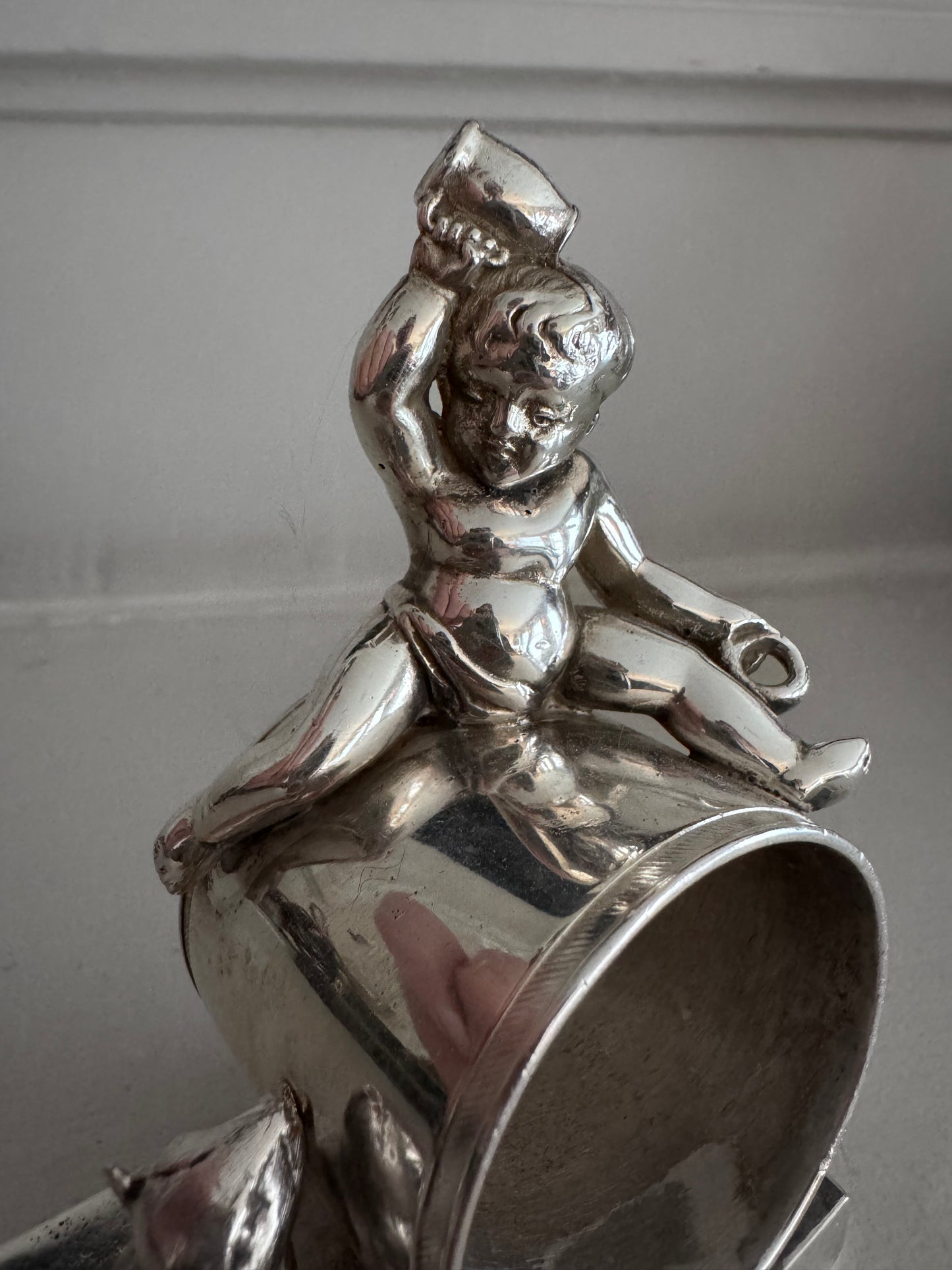 Cherub and Mouse - An Epic Tale Told on a Victorian Silver Plate Napkin Ring