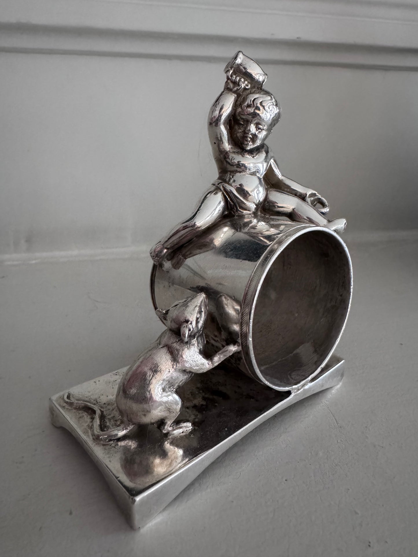 Cherub and Mouse - An Epic Tale Told on a Victorian Silver Plate Napkin Ring